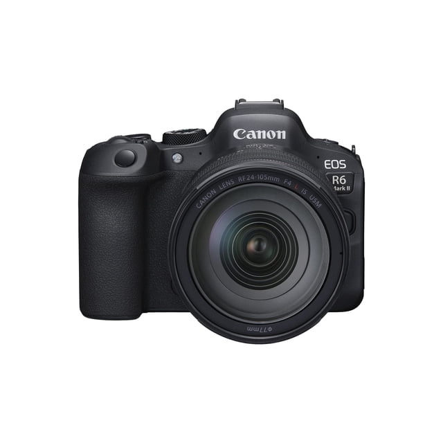 Canon EOS R6 Mark II RF24-105mm F/4 L IS USM KIT, un Appareil Photo Sans Miroir Plein Cadre avec un Capteur CMOS de 24,2 Mégapixels et un Processeur d'Images DIGIC X. Ses Fonctionnalités Incluent une Prise de Vue Continue Haute Vitesse jusqu'à 40 Ips, un CMOS AF II à Double Pixel avec 1 053 zones AF et la Détection de Sujets pour les Personnes, les Animaux et les Véhicules. Assorti au Objectif RF 24-105mm F4 L IS USM, Idéal pour les Paysages