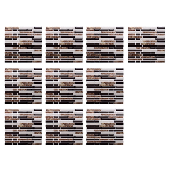 XIANXIAN 4 x 4inchx10Pcs 3D Mosaic Vinyl Backsplash Tiles, Self-Adhesive Peel and Stick Subway Tile Stickers Stick on Wall Tiles for Kitchen Bathroom Decor