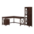thumbnail image 2 of Bush Furniture - Key West 60W, L Shaped Desk with 2 Drawer Mobile File Cabinet and 5 Shelf Bookcase, 2 of 8