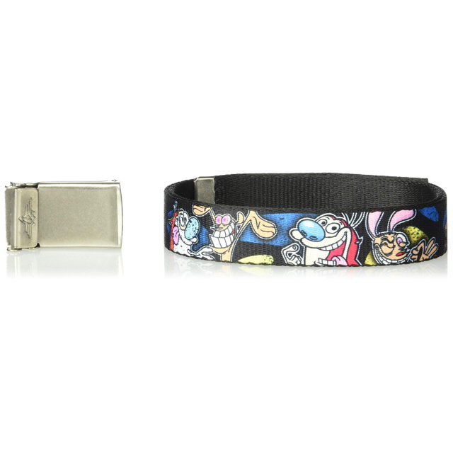 Nickelodeon Big Buckle-Down Web Belt Ren & Stimpy Show, Multicolor, 1.0" Wide-Fits up to Kids Size 20