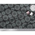 thumbnail image 3 of Soimoi Black Poly Georgette Fabric Mandala & Floral Print Fabric by the Yard 42 Inch Wide, 3 of 3