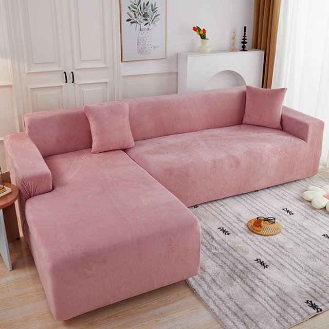 2024 Plush Sectional Couch Cover Stretch L Shape Sofa Covers For Sectional Sofa Set L Shape Couch Protector Chaise Lounge Covers For Dogs Kids-Gray-1 Seater