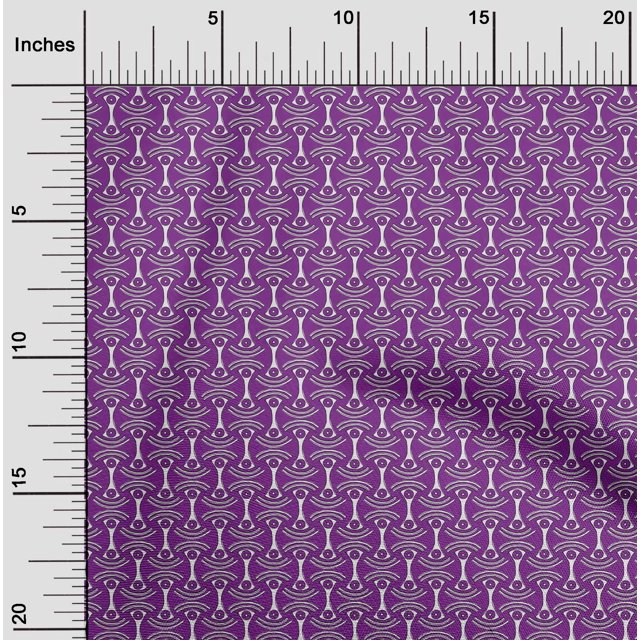 oneOone Organic Cotton Voile Fabric Curve & Circle Block Decor Fabric Printed BTY 42 Inch Wide