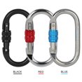 thumbnail image 4 of 25KN Professional Climbing Carabiner Screw Locking Gate Carabiner Heavy Duty O-shape Steel Climbing Buckle Lightweight Hammock Locking Clip for Climbing Rappelling Canyoning Hammock Climbing, 4 of 5