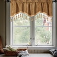 thumbnail image 4 of ZENGHUIJ Elegant Fringed Window Curtains Patterned Rod Panels Stylish Short Drapes For Home Decor, 4 of 6