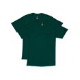 thumbnail image 1 of Hanes Mens Short Sleeve Pocket Tee Value 2-Pack, XL, Deep Forest, 1 of 2