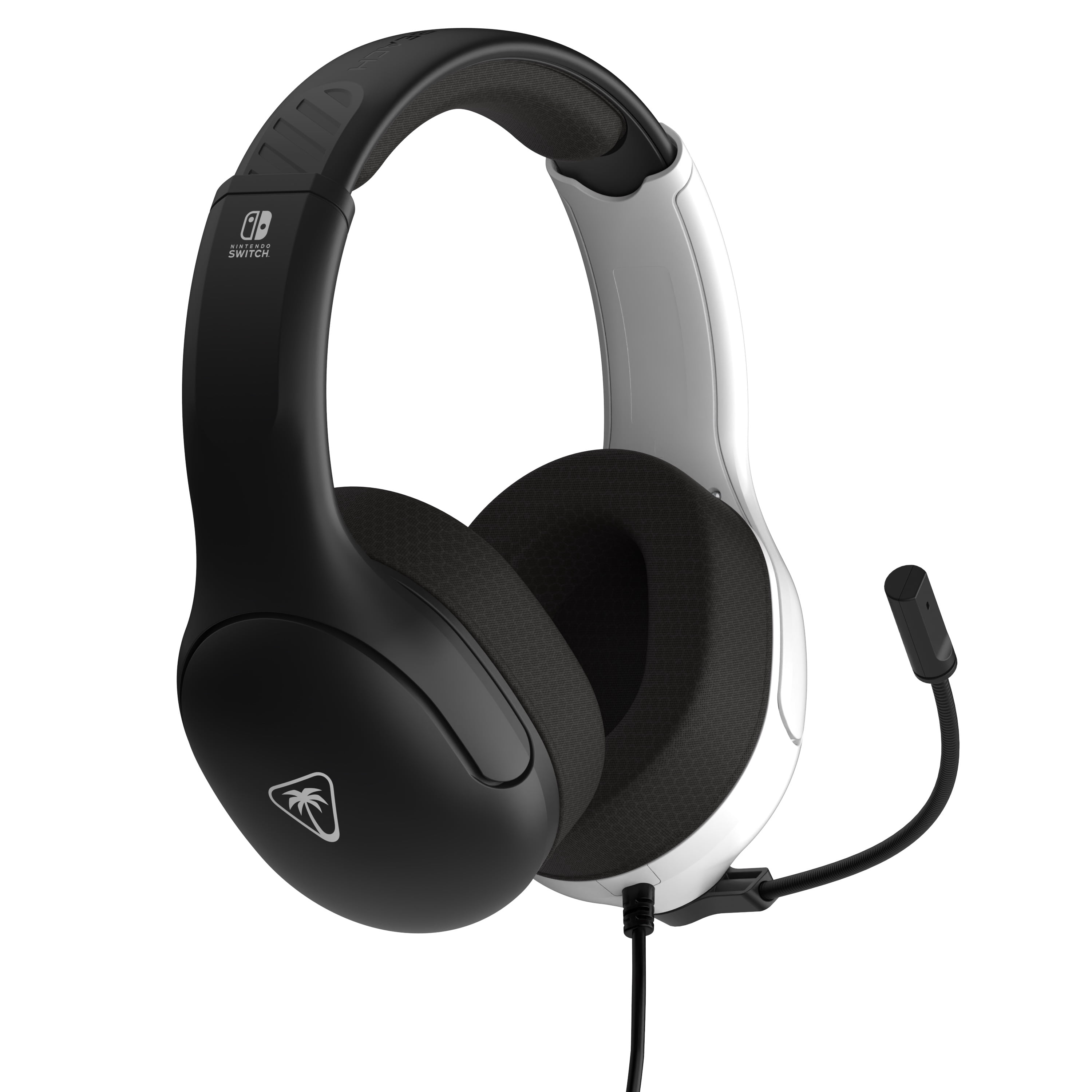 Casque gaming filaire Turtle Beach Airlite™ Fit sous licence officielle pour Nintendo Switch™, Nintendo Switch™ Lite, et Nintendo Switch™ - Modèle OLED - Microphone à bascule - Noir et blanc