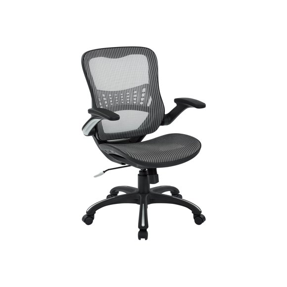 Office Star - Chaise - Gestionnaire - Accoudoirs - Pivotante - Maille - Gris