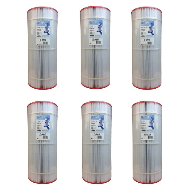 Unicel 100 Square Feet Sharp Pleats Swimming Pool Cartridge Filter (6 Pack)