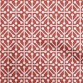 thumbnail image 1 of oneOone Tissu Popeline de Coton Rouge Tissu Géométrique pour Robe Tissu Imprimé au Mètre 42 Pouces de Large, 1 of 5