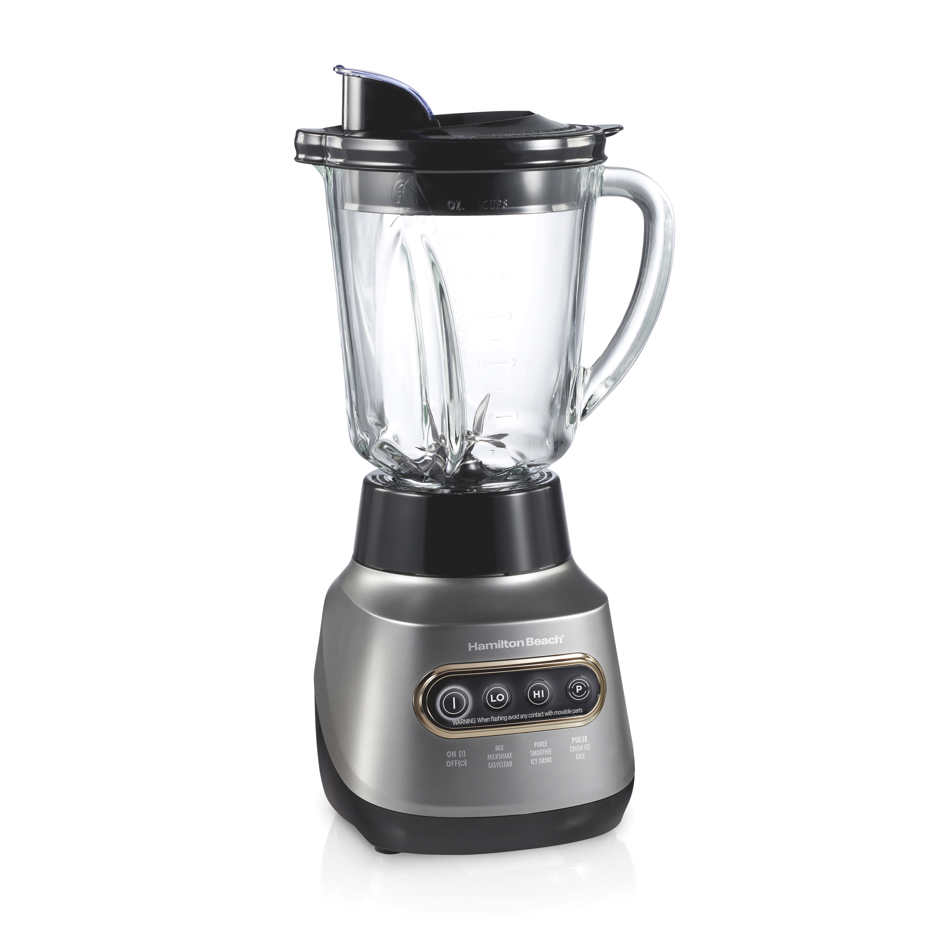 Hamilton Beach Wave Crusher Blender with Stainless Steel Blades, 40 oz Glass Jar and 20 oz Travel Jar, 800 Watts, Model 58181