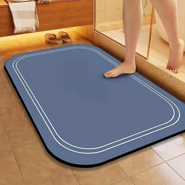 Dvkptbk Rubber Bath Mat, Bathroom Rugs Non Slip Washable, Quick Dry Bath Rugs, Machine Washable Shower Mat, Cushioned Bathmat for Bathroom Floor, Tub and Shower