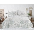 thumbnail image 4 of Marina Decoration Rich Printed Embossed Pinsonic Coverlet Bedspread Ultra Soft Bedding Summer Quilt Set with Shams, Blue Hydrangea Floral Pattern, 4 of 6