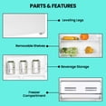 thumbnail image 4 of Koolatron 3.2 Cu. Ft. Mini Fridge with Freezer, Compact Refrigerator Reversible Door, White, 4 of 7