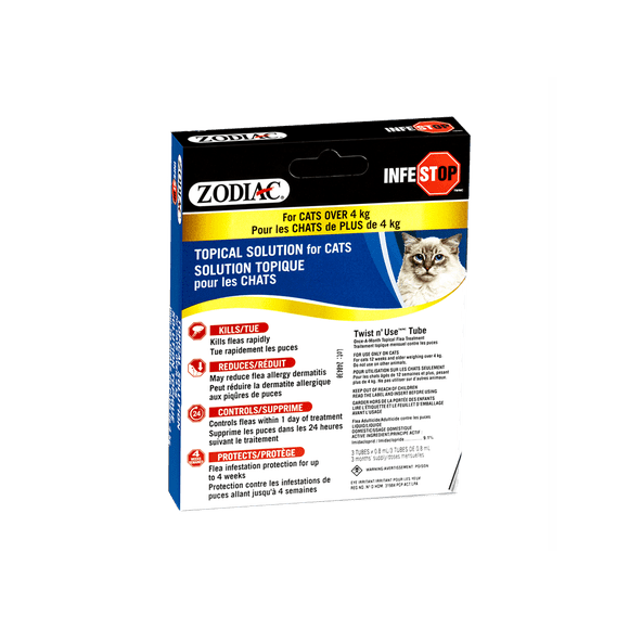 Zodiac Infestop™ Flea Topical Solution for Cats, For Cats 4kg or Over