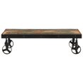 thumbnail image 4 of vidaXL Coffee Table with Wheels Furniture Living Room Solid Reclaimed Wood, 4 of 6