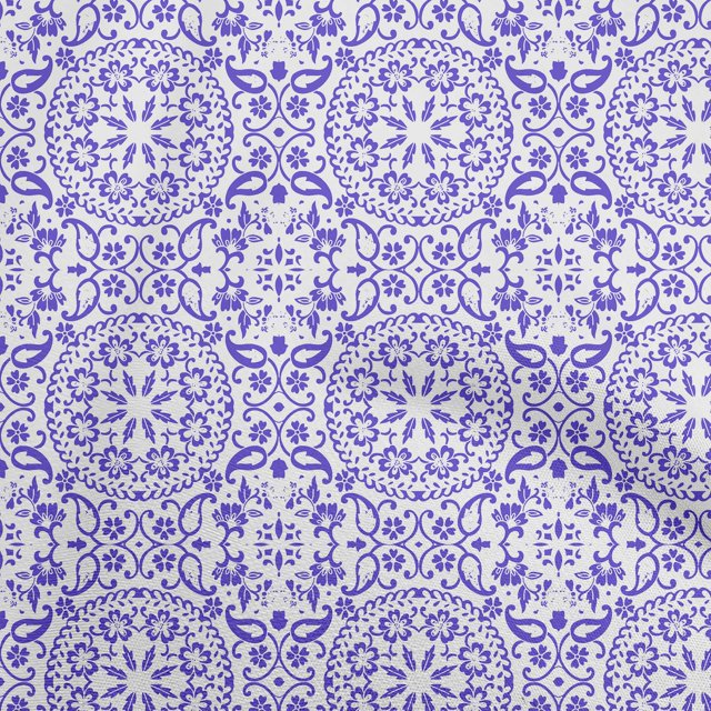 oneOone Rayon Purple Fabric Asian Block Floral Sewing Craft Projects Fabric Prints By Yard 56 Inch Wide