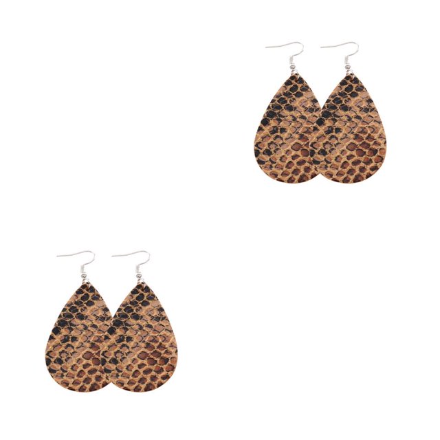 QualitChoice Leopard Print Earrings Body Decoration Water Drop Ear Dangles Birthday Gift Type 11 2Set