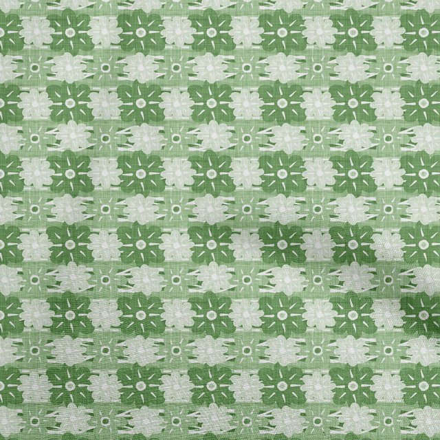 oneOone Georgette Viscose Green Fabric Floral Craft Projects Decor Fabric Printed By The Yard 42 Inch Wide