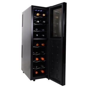Koolatron 18 Refroidisseur à vin double zone, 1.9 Cu. ft (53L) Réfrigérateurs autoportants, Noir
