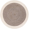 thumbnail image 2 of Indian Handmade Braided White Border with Inner Gray Natural Jute Area Rug, Home Décor Rug, Jute Rug for Bedroom, Dining Room, living room, Doormat Rug Size - 8' Round (240 cm x 240 cm), 2 of 5
