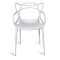 thumbnail image 3 of Master Style Plastic Chair Modern Mid Century, Indoor Outdoor Chair Patio Chair Kitchen Chair 18 Inch Seat Height Restaurant Chair Plastic Stackable Chair Side Bar Chair in Black Set 2, 3 of 4