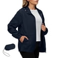 thumbnail image 3 of Women's Rain Jacket 2025 - Waterproof Lightweight Hooded Windbreaker Packable with Pockets, 3 of 7