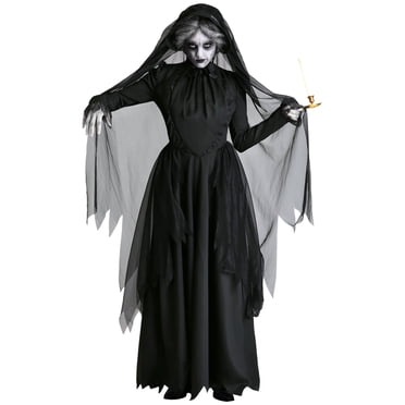 Tenue de Mariée d'Halloween pour Femme Robe Gothique Tenue de Sorcière Effrayante pour Fêtes et Événements à Thème