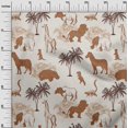 thumbnail image 3 of oneOone Silk Tabby Brown Fabric Tropical Animal Sewing Material Print Fabric By The Yard 42 Inch Wide, 3 of 4