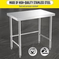 thumbnail image 2 of EDTara Commercial Stainless Steel Table, Versatile Food Prep & Workbench with Open Base, Optional Mobility for Garage or Warehouse, 2 of 9