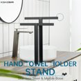 thumbnail image 2 of KOKOSIRI Hand Towel Bars Matte Black Towel Racks with Marble Base for Bathroom Kitchen Vanity Countertop, Stainless Steel 15.7'' Height THS0001-SM-BK, 2 of 7