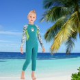 thumbnail image 3 of Neoprene Wetsuit Warm Diving Suit for Children Rash Guards Piece Surfing Snorkel Child Green xL, 3 of 8