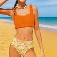 thumbnail image 2 of RXMEKW Two-Piece Swimsuit Set With Floral Print for Girls, Kids' Ruffle Bikini, UPF 50+ Sun Protection, Soft Stretch Fabric for Beach and Pool, 2 of 7