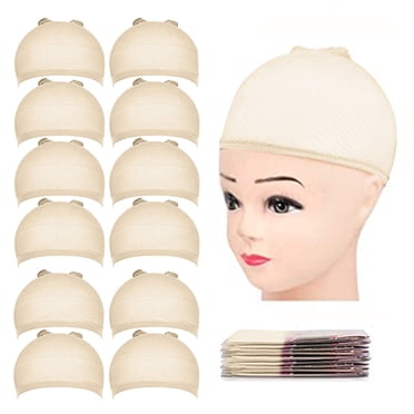 EGNMCR Wigs Human Hair Hair Mesh Wig Cap Hair Net Stocking Wig Caps for Women 12 Pack Light Blonde Hair Nets Caps