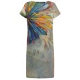 thumbnail image 5 of SMihono Robe d'Été Bohème pour Femmes Grande Taille Robes à Manches Courtes Mode Fleurs Imprimées Taille Robe d'Été Col en V Longueur Genou, 5 of 5