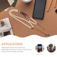 thumbnail image 2 of 1Set Neck Phone Lanyard Anti Lost Round Crystal Acrylic Wood Beads, 2 of 9