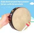 thumbnail image 2 of Yeacher Tambour à Main Orff Instrument de Percussion Musical Instrument de Batterie Portable avec Baguette 8 Po, 2 of 8