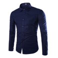 thumbnail image 1 of Men Slim Fit Shirt Long Sleeve Button Down Tops Formal Dress Business Work Luxury Cloth, 1 of 5
