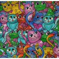 thumbnail image 4 of oneOone Cotton Poplin Twill Multicolor Fabric Cat Craft Projects Decor Fabric Printed By The Yard 56 Inch Wide, 4 of 4