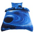 thumbnail image 1 of Unique Bargains Star Colored Sky Moon Night Duvet Cover Fuchsia Starry Pattern 4pcs, 1 of 9