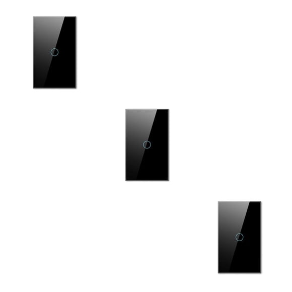 kurtrusly US Smart Home WiFi Tuya Switch Wireless 433.92MHz Sensor Button Tempered Glass Panel Switches Sticky On/Off Office Hotel US Plug 3Set