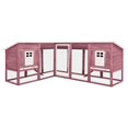 thumbnail image 2 of vidaXL Outdoor Rabbit Hutch with Run Mocca and White Solid Fir Wood, 2 of 5