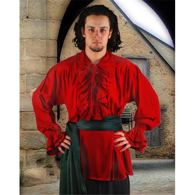The Pirate Dressing C1006 Captain Charles Vane Shirt- Red - Small & Medium