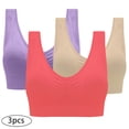 thumbnail image 2 of AherBiu 3pc Plus Size Sports Bras for Women High Support Wireless Workout Bras Full Coverage Push up Yoga Running Bralettes, 2 of 7
