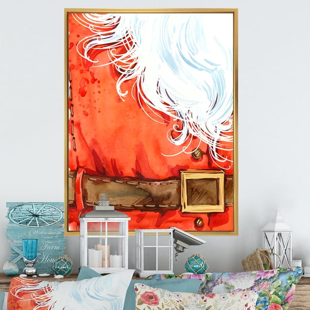 Designart Christmas Holiday Fancy Santa Claus II Traditional Floating Frame Wall Art