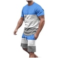 thumbnail image 2 of Weiqiqre Men's 2 Piece Outfits Short Sets Short Sleeve T Shirt and Track Shorts Set, 2 of 7