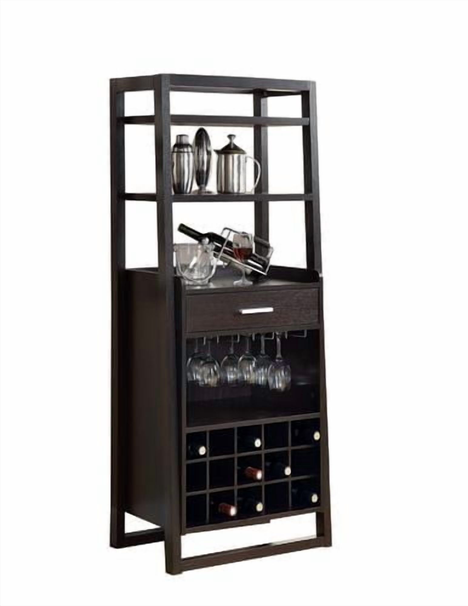 Monarch Specialties Bar Maison, Support A Vin, Unite De Rangement, Stratifié, Brun, Contemporain, Moderne