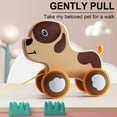 thumbnail image 3 of F Children Wooden Drag Wagon Pull Rope Toy Animal Cart Sensory Educational Fine Motor Skills Development Learning Walking Companion For Kids, 3 of 5