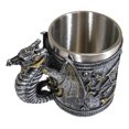 thumbnail image 2 of Silver Surfer Steampunk Cyborg Robotic Dragon Beer Stein Tankard Coffee Cup Mug, 2 of 8