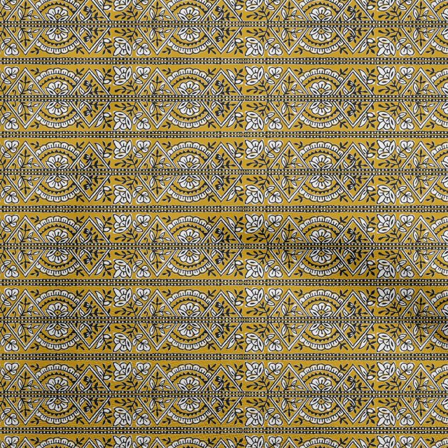 oneOone Cotton Flex Yellow Fabric Block Sewing Craft Projects Fabric Prints By Yard 40 Inch Wide-F0